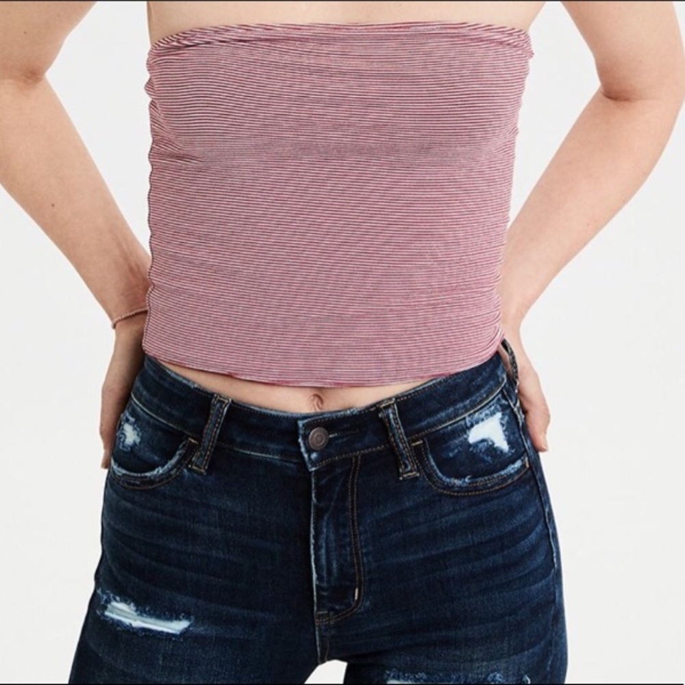Red and White striped Tube Top, Soft & Sexy
